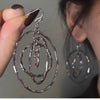 Multi-layer Textured Circle Drop Earrings Elegant Cool Vintage Style Women's Ear Studs with Exaggerated Unique Design - Image 1