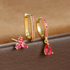 3PCS Water Drop Huggie Hoop Earrings Set for Women Three-petal Flower Stud Earrings Prevent Allergy Piercing Jewelry - Image 11