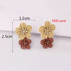 Flower Hanging Earrings for Women Pink White Color Translucent Petals Crystal Imitation Pearl Female Dangle Earrings - Image 10