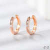 Small Hoop Earrings Women Hip Hop Jewelry Circle Round A Zircon Rose Gold Color Men Piercing Ear Clip - Image 1