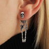 Punk Halloween Earrings for Women, Spooky Skull Skeleton Dangle Earrings for Women,Bloody Knife Drop Earring - Image 8