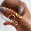 Stainless Steel Irregular Wave Rings for Women Men Creative Gold Color Adjustable Opening Ring Female Statement Jewelry Gifts - Image 37