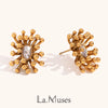 La. Muses Delicate Oval Zircon Stamen Stainless Steel Earrings For Women Female Quality Jewelry Gift - Image 1