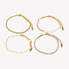Stainless Steel Pvd Plating Waterpoof Rhinestone Zircon Freshwater Pearl Rope Chain Gold Color Anklets For Women - Image 2