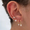 4PCS Zircon Hanging Earrings Set For Women Stainless Steel Geometry Dangle Earring Cartilage Piercing Jewelry Gift - Image 1