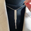 Silver Sparkling Long Choker Snake Bone Chain Tassel necklace For Women Simple Party Jewelry Gift - Image 3