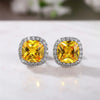 Ne'w Bright White/Yellow/Pink CZ Stud Earrings for Women Contracted Jewelry Wedding Engagement - Image 30