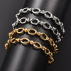 Wide 6.5mm Women Men's Stainless Steel Handmade Oval Chain Bracelet Big Chain for Hand Punk Heavy Jewelry - Image 1