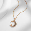Black Enamel Stars Moon Pendant Necklace for Women Rose Gold Color With Zircon Daily Ethnic Jewelry - Image 4
