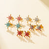 Shinny Clear Zircon North Star Stud Earring Stainless Steel Gold Color Women's Earrings Jewelry Gift - Image 5