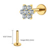 Titanium 16G Tiny Flower CZ Stud Earring Tragus Helix Rook Conch Labret Stud Flat back Cartilage Piercing - Image 9