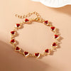Elegant Red Crystal Zircon Metal Chain Bracelets for Women Colorful Heart Bracelets Party Wedding Wrist Charms Jewelry Gift - Image 20