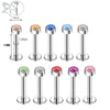 ZS 6-13PCS/LOT 16G Stainless Steel Lip Labret Piercing Set Crystal Monroe Lip Stud Ear Tragus Helix Cartilage Piercing 6/8/10mm - Image 21