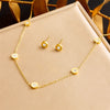 316L Stainless Steel Pearl Butterfly Flower Golden Necklace Earrings For Womens Party Gift Jewelry Set - Image 15