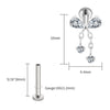 Titanium Bowknot Dangle Chain Flat Back Stud 18G 16G Threadless Push Pin Bow Cartilage Helix Ear Piercing - Image 11