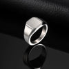 Brushed Square Signet Ring, Stainless Steel 11.8mm Wide Band for Men, Size 7-12 Chunky Finger Ring Anniversary Gift for Him - Image 4