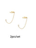 Gold Chain Stud Earrings for Women Piercing Cubic Zirconia Hoop Earrings Women Party Vacation Ear Cuff Jewelry Accessories - Image 9