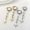 Stainless Steel Earrings Polaris Pendants Tassel Chain Kpop Star Charm Earrings For Women Girl Punk Gothic Jewelry Gift - Image 3