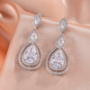 Brilliant White Cubic Zirconia Dangle Earrings for Women Water Drop Earring Evening Party Bridal Wedding Jewelry - Image 4