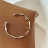 Twisted Mobius Open Cuff Bangle in Gold-Tone or Silver-Tone - Image 3