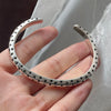 Silver Retro Bracelet for Women Men Vintage Handmade Black Star Bracelet Birthday Gift - Image 5