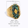 Yachan Stainless Steel Wide Rings For Women Gold Plated Tap Metal Texture Stone Wide Ring Jewelry Gift - Image 6