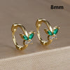 2PCS Simple Mini Butterfly Huggie Hoop Earrings 6MM 8MM Small Colorful Zircon Cartilage Earring Ear Bone Nail Piercing Jewelry - Image 10