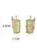 Fog Green Square Stone Drop Earrings For Women Rose Gold Color Daily Party Jewelry Accessories - Image 6