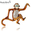 Enamel Monkey Brooches for Women Rhinestone Animal Pins Friends Party Gifts Banquet Jewellery Accessories - Image 1