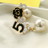 Skeds Korean Style 5 Numbers Pearl Crystal Flower Earrings For Women Camellia Elegant Lady Party Jewelry Ear Rings - Image 3