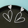 Vintage Hollow Metal Heart Pendant Earrings for Women European Punk Big Long Drop Earrings Wedding Party Golden Jewelry - Image 2
