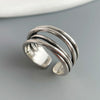 Silver Rings For Women Men Wide Vintage Interware Open Ring For Birthday Party Gift - Image 6