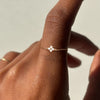 Silver Octagonal Star/Round/Petal Zircon Charms Finger Rings For Women Adjustable Opening Chain Ring Jewelry - Image 3