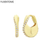 Silver Needle Double Circle Zirconia Earrings For Women Minimalism Vintage Geometry Hoop Earrings Jewelry - Image 15