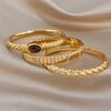 Vintage Gold Plated Stainless Steel Cuff Bangle for Women Stone Twisted Wrap Wristband Bracelets Party Jewelry - Image 3