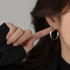 Silver Color Geometric Twisted Hoop Earrings for Women Mobius Strip Compact Earring Femininity Ear Euckle Jewelry - Image 2