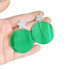Transparent Shiny Round Laser Acrylic Earrings Vintage disco Ball Mirror Laser Creative pentagram Dangle Earrings - Image 17