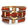 Boho Braided Leather Bracelets for Women Men Party Jewelry Two Tone Square Multilayer Wrap Wide Bangles Bracelet - Image 1