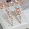 Full Claw Inlay Zircon Decreasing Design Drop English Earrings Rose Gold Plated Party Jewelry Women Classic Wedding Accessories - Image 1