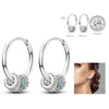 Silver Hoop Earrings For Woman Zircon Heart Shape Star Eardrop Earring Jewelry - Image 13