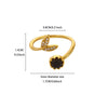 Vintage Stainless Steel Brown Stone Rings For Women Open Adjustable Charm Finger Ring Maillard Jewelry - Image 19