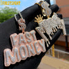 Iced Out Bling Crown Letters Money Pendant Necklace Two Tone Color CZ Zircon Dollar Symbol Necklaces Men's Hip Hop Jewelry - Image 5