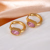 316L Stainless Steel Heart Water Drop Square Zircon Hoop Earrings For Women Men Personality Design Jewelry Gifts - Image 32