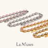 La. Muses Pink Round Zircon Stainless Steel Women's Bracelet Pvd Gold Plated Daily Jewelry - Image 1