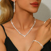 Women's Jewelry Set zircon Copper Alloy Chain Necklace Earrings Bracelet Casual Accessories for Weddings Parties Holidays - Image 1