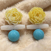 Gradient yellow peony earrings - Image 4
