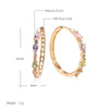 Colorful Zircon Hoop Earrings For Women Rose Gold Color Wedding Party Dubai Jewelry Accessories - Image 2