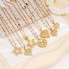 Bling Zircon Star Heart Pendant Necklace for Women Men Cool Stainless Steel Chain Jewelry Accessories Gifts - Image 2