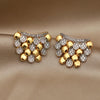 Design Crystal Beads Stud Earrings for Women Jewelry Metal Zirconia Delicate Earrings - Image 6