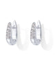 Oval Drop Hoop Earrings with Clear Stone Details in Gold-Tone or Silver-Tone - Image 15